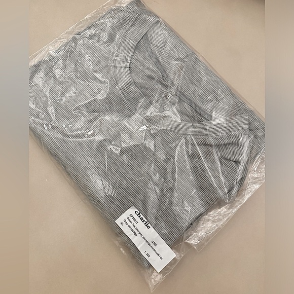 NWT Charlie by MZ Classic Tee // Grey Microstripe - Micromodal // XL - Picture 2 of 6